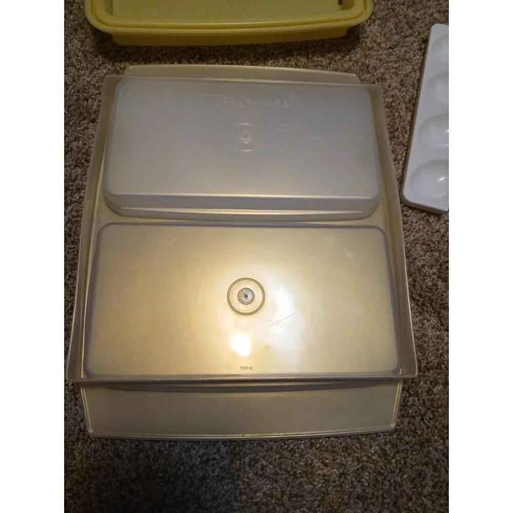 Vintage Tupperware Deviled Egg Carrier Tray Keeper Container #723-2 w Lid & Tray